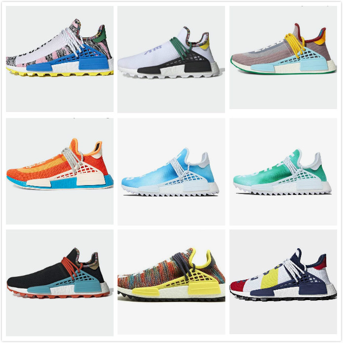 

2021 Womens Sport Shoes Pharrell Williams PW NMD Human Race Hu SIZE 36-47 Extra Eye Orange White Yellow Black Trainers Mens Outdoor Sneakers, 2020