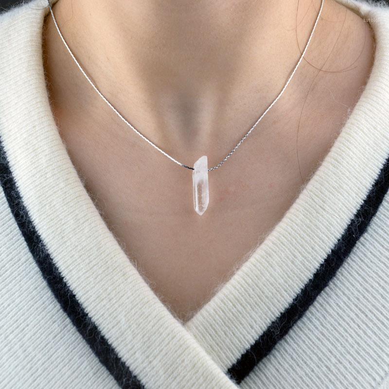 

1pc Natural Quartz Crystal Stone Pendant Necklace Metal Chocker Chain Necklace Crystal Beads Jewelry1