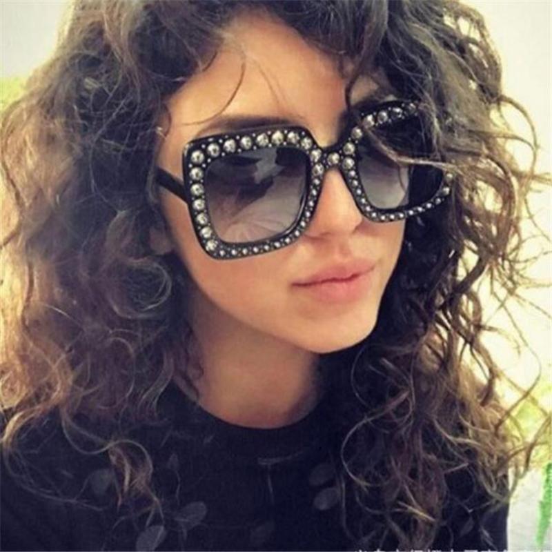 

CHUN 2020 New Designer Ladies Oversized Square Sunglasses Women Diamond Frame Mirror Sun Glasses For Female J70