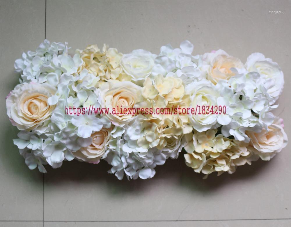 

TONGFENG 10pcs/lot wedding decorative artificial silk rose flowers runner wedding stage decoration flower wall backdrop1