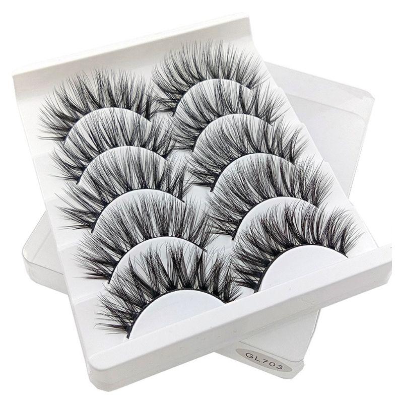 

2021 New 5 Pairs 3D Natural Long Fake Eye Lashes Thick Makeup False Eyelashes