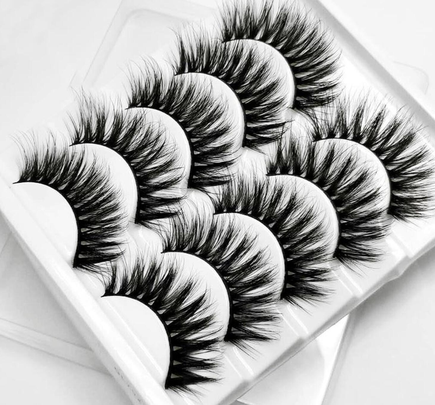 

5 Pairs 3D Mink False Eyelashes Fake Lashes Long Makeup Natural Faux Eyelash Extension Mink Beauty Makeup Wholesale
