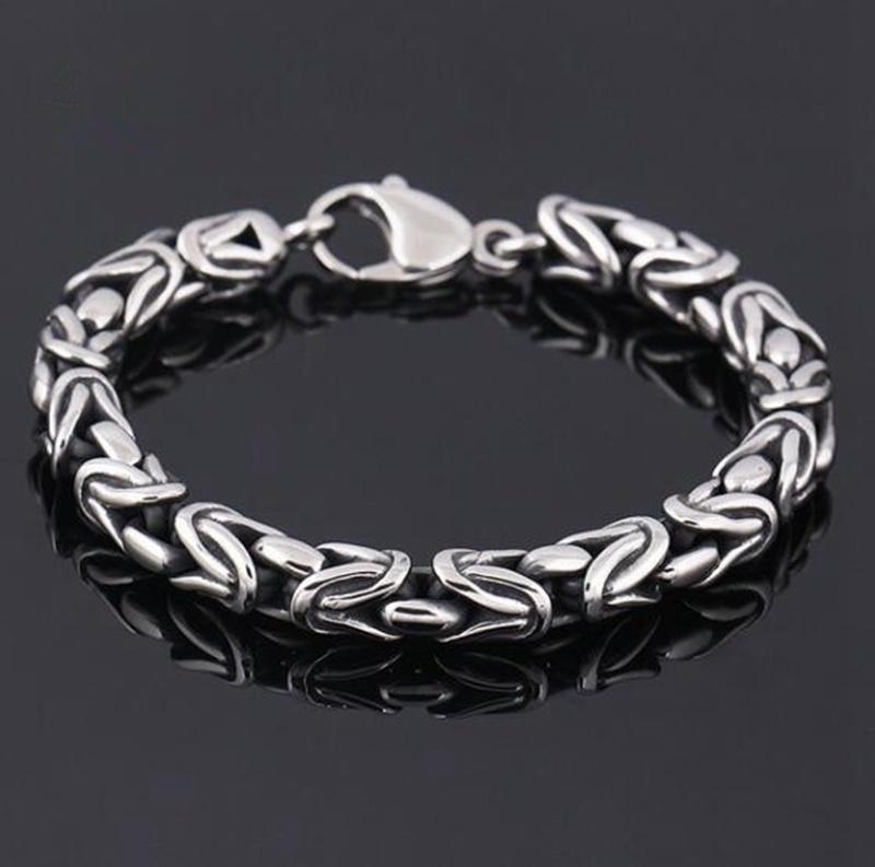

Man Stainless Steel Color Bracelets Link Bracelet Chain Byzantine for Men Jewelry