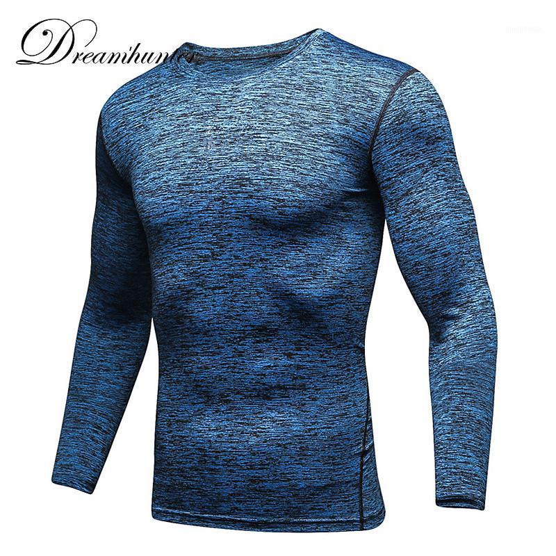 

Mens Compression Shirts Sportswear pro Basketball Running Tights Long sleeves quick-drying elastic tights BodybuildingT-shirt1, Dark grey
