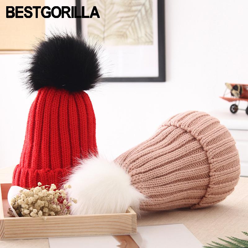 

2020 newest fashion winter hats women casual fleece lined Skullies female thick warm Hairball knitting hats casual beanies, Common