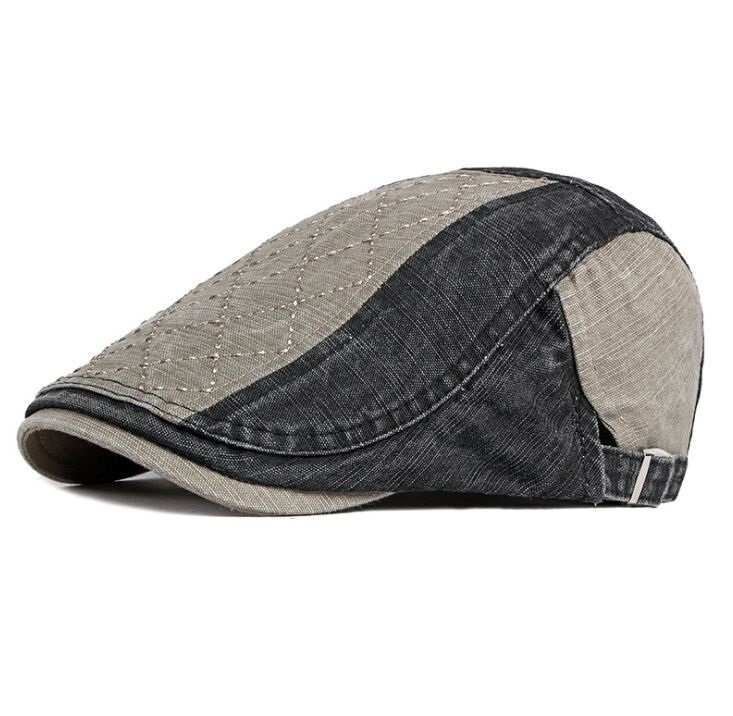 

CEQING047 British men solid summer beret caps Patchwork newsboys cap Casquette Vintage Outdoor cotton Octagnoal hats, 002