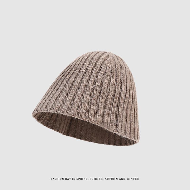 

Winter Women warm knitted Bucket hat beanies holiday melon popular basin cap, Black