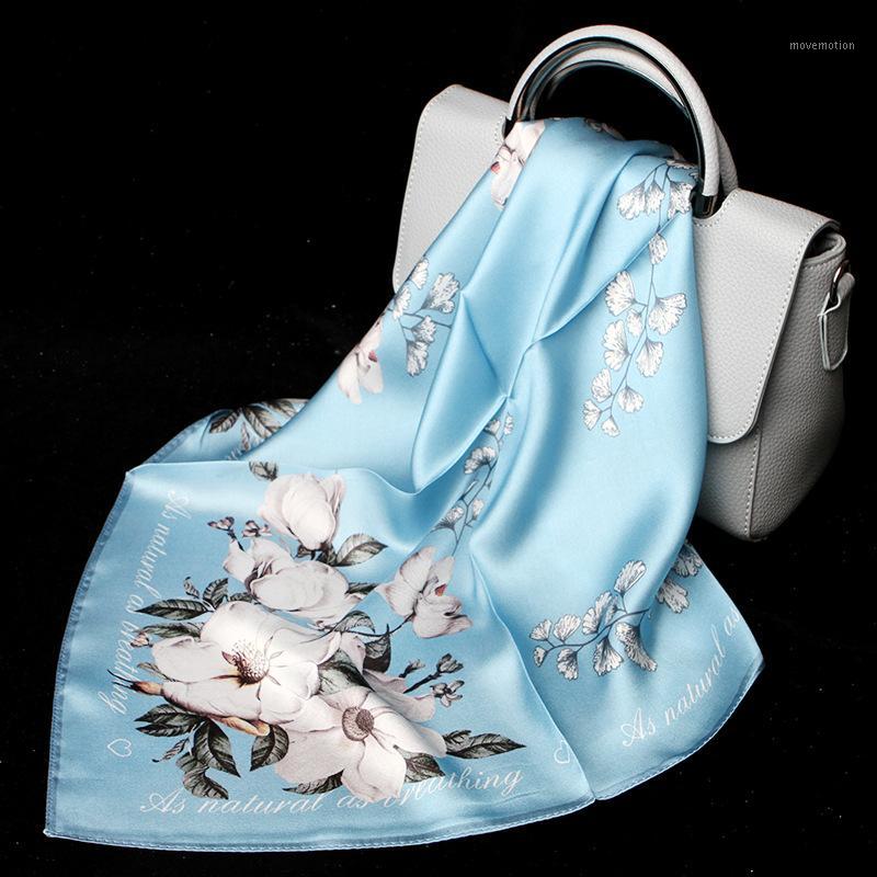 

100% Silk Scarf Women Fashion Luxury Flower Print Small Kerchief Scarves Handkerchief for Stylish Lady 53x53cm Bandana1