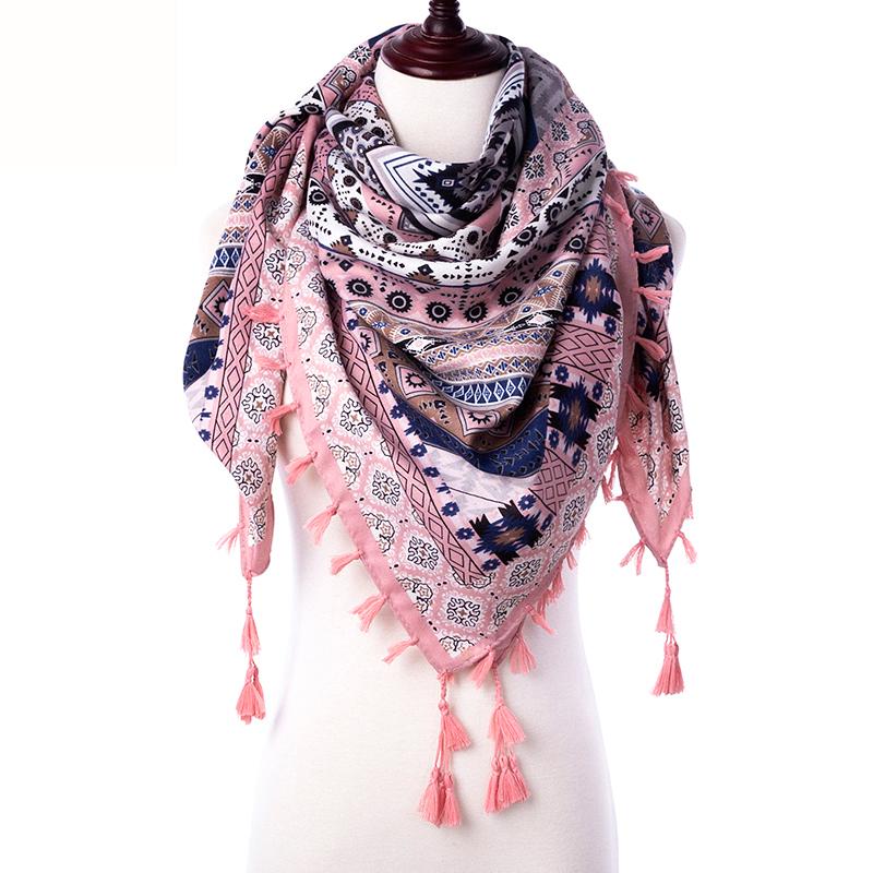 

Fashion Ethnic Scarf Women Shawls Floral Print Stoles Triangle Bandana Kerchief Scarves Female Foulard Dropshipping