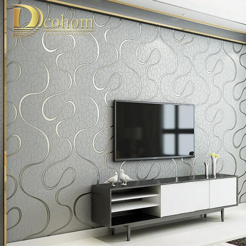 

High Quality Thick Flocked Modern 3D Striped Wallpaper For Walls Living room Sofa TV Background Decor Home Wall Paper Rolls, 9255
