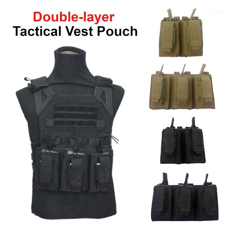 

Tactical Vest Pouch Gear Pack Magazine Pouch Holster Molle System Waist Bag Multifunctional Accessory Package1, Black double
