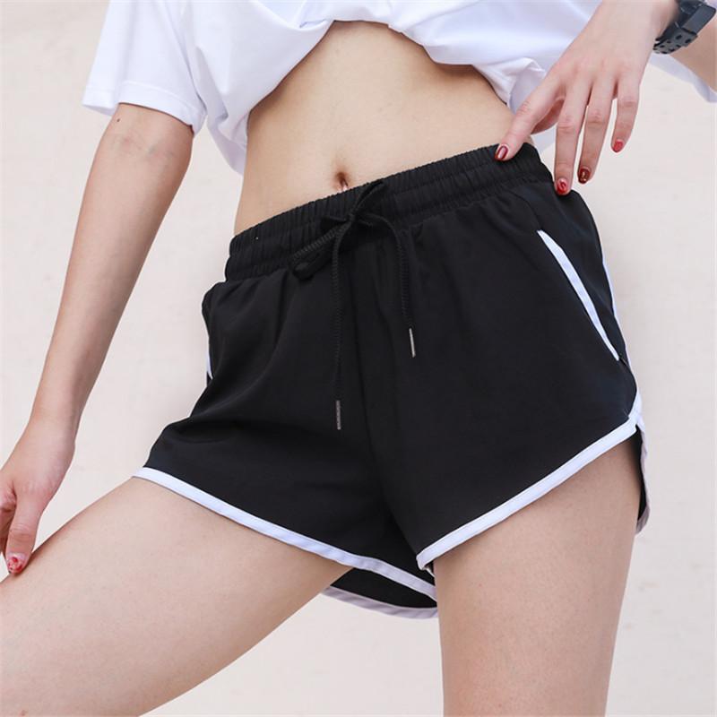 

Sexy 2 in 1 With Two Side Pocket Fitness Yoga Shorts Women Training Cycling For Female Sport ShortsRunning Workout Gym Shorts, Pink