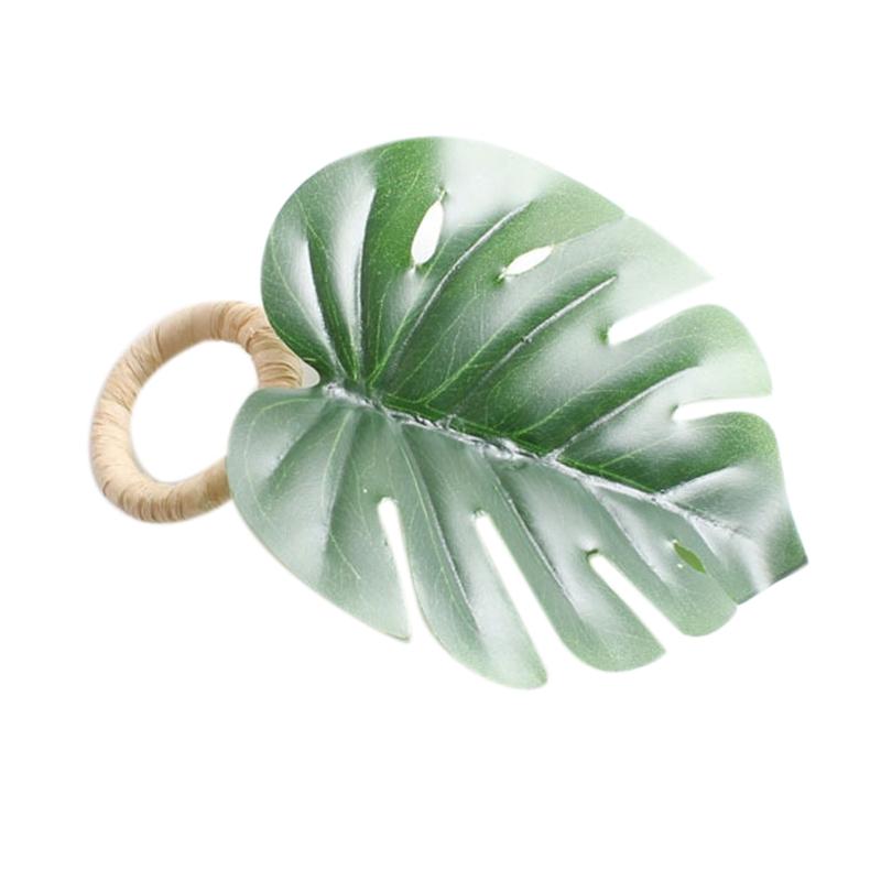 

WSFS Hot 6Pcs/Lot Green Leaves Napkin Rings Napkin-Holder Wedding Gifts Mariage Champetre Decor Dinner Table Chairs Summer Ring