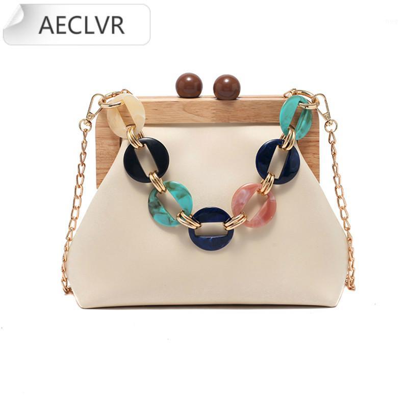 

AECLVR Boho Ladies Hand Bag Clutch Purse Wedding Party Bag Acrylic Handle Beach Luxury Design PU Leather Women Shoulder Bags1, Beige