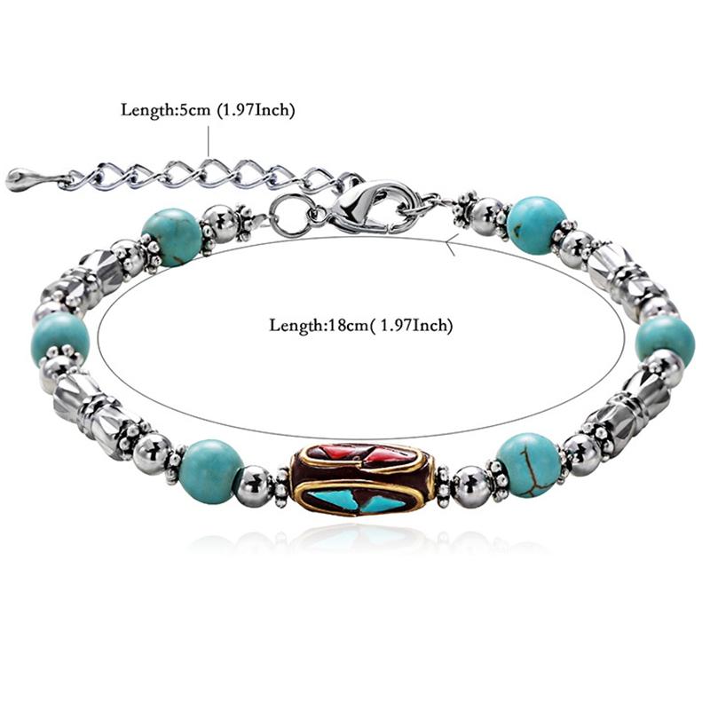 

Link, Chain Office Lady Link Bracelet Blue Nature Stones Style Handmade Fashion Cute Wrist Accessories Lobster Charming Gift