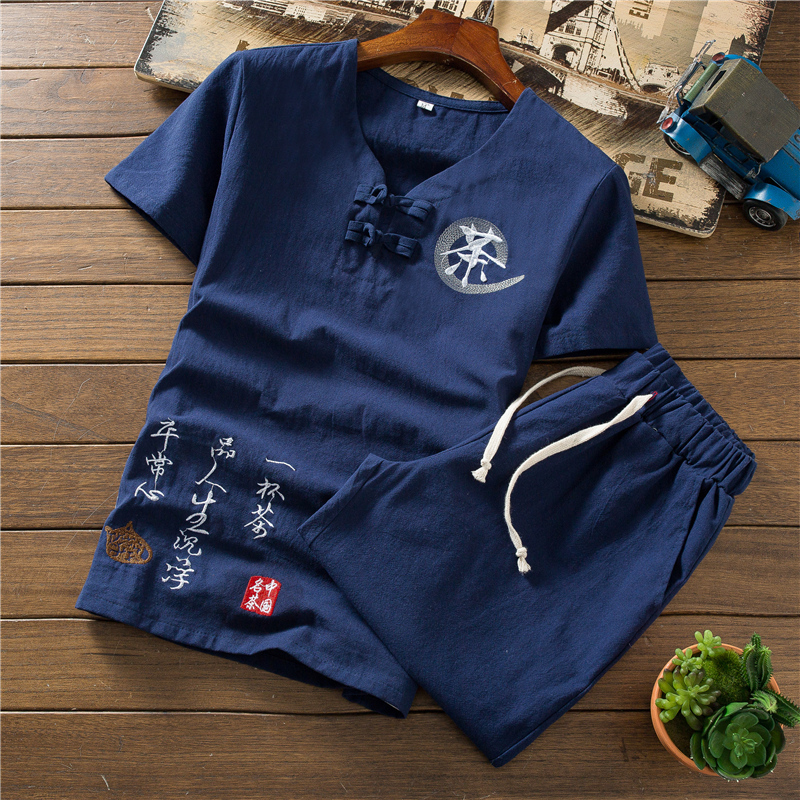 

2021 New Summer Linen Short Set Brand Tshirt Breathable Casual Beach Slim Fit T-shirt Fashion Suit Men S-5xl Fbwr, Beige