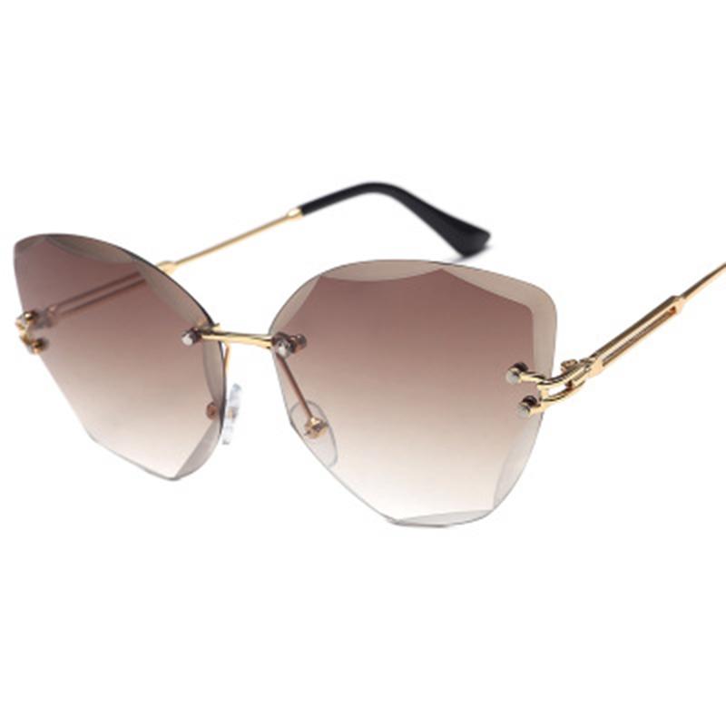 

Sunglasses Fancy Gradient Shades Cateye Cat Eye Vintage Custom Rimless Women