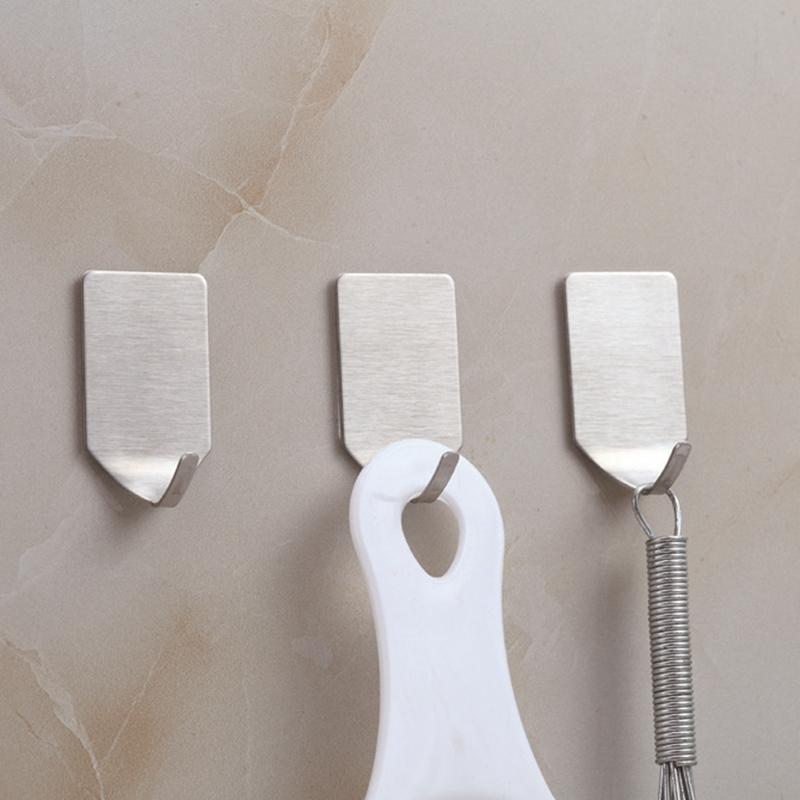 

4pcs 304 Stainless Steel Hang Storage Hook Strong Nail-free Hooks for Bathroom Kitchen Organizer Towel Holder Hange