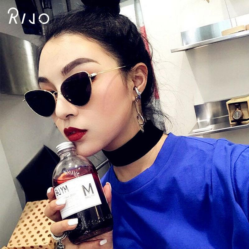 

2020New Cat Eye Sunglasses Women Brand Trendy Tinted Color Vintage Shaped Sun glasses Famle Drop Shaped Ocean UV4001