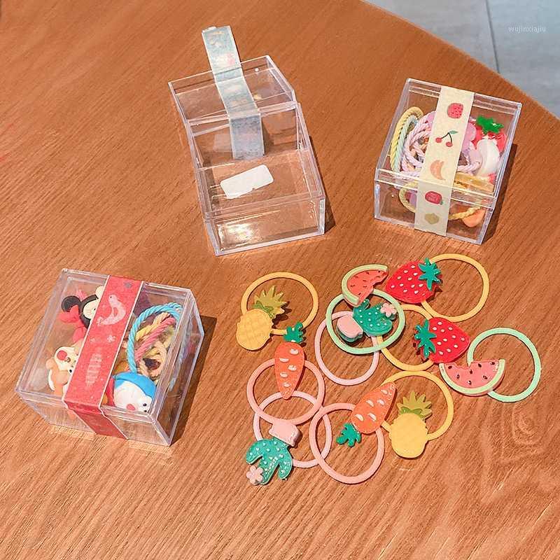 

10/20 Pcs/Box Children Cute Colors Cartoon Fruit Flower Elastic Hair Bands Girls Baby Lovely Rubber Bands Kid Hair Accessories1, Carrot-2-10 pcs