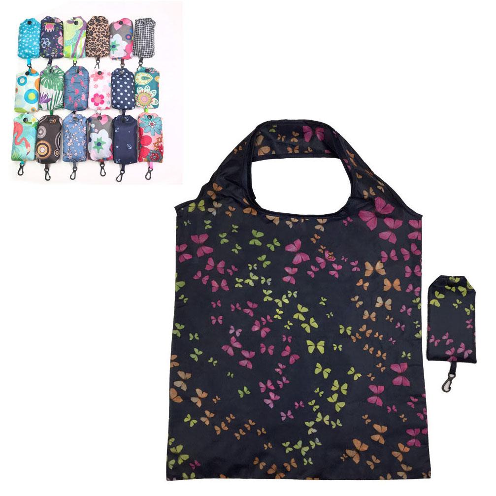 

New Floral Cloth Pattern Advertising Gift Tote Bags Portable Shopping Handbag Foldable Resuable Polyester Eco-friendly Grocery Bag