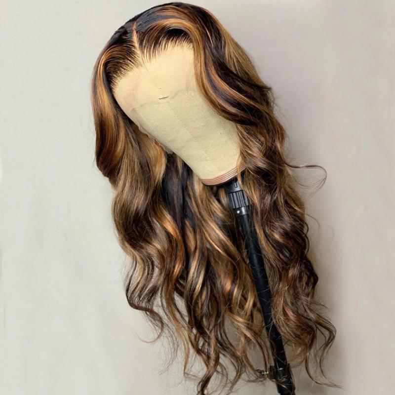 

Abijale Body Wave Ombre T Part Lace Wig Human Hair Wig Remy Lace Front Human Hair, As pic