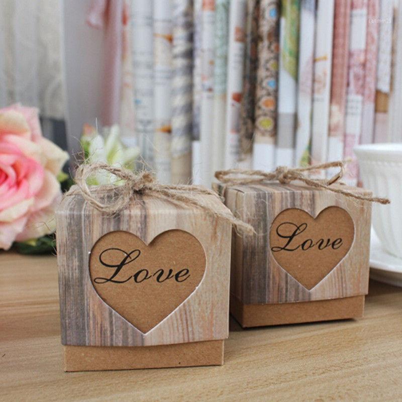 

Wedding Candy Box Romantic Heart Kraft Gift Bag With Burlap Twine Wedding Favors and Gifts Bag Party Supplies1