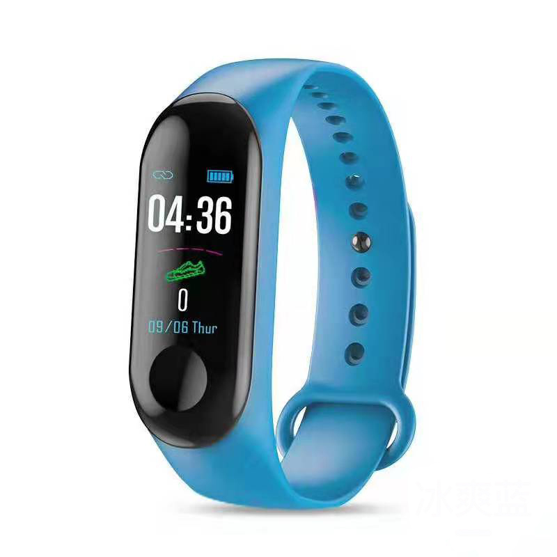 

M3 smart sports waterproof bracelet, blood pressure, sleep health monitoring, exercise pedometer and mileage color screen