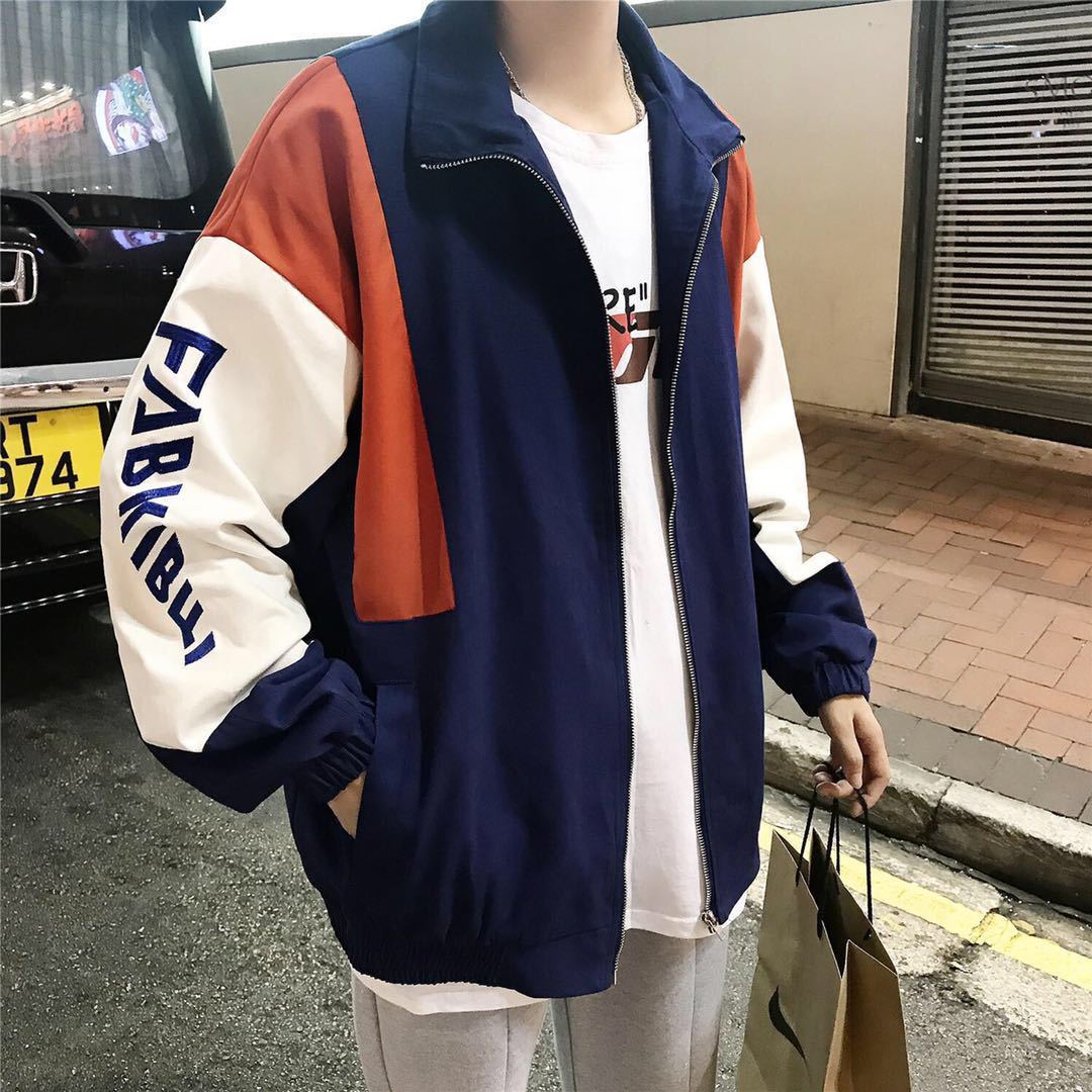 

2021 The New Hip Hop Spring Jackets Men Are Patchwork Jacket Casual Couple Single Size Large with Zipper Coat 8thp, Red
