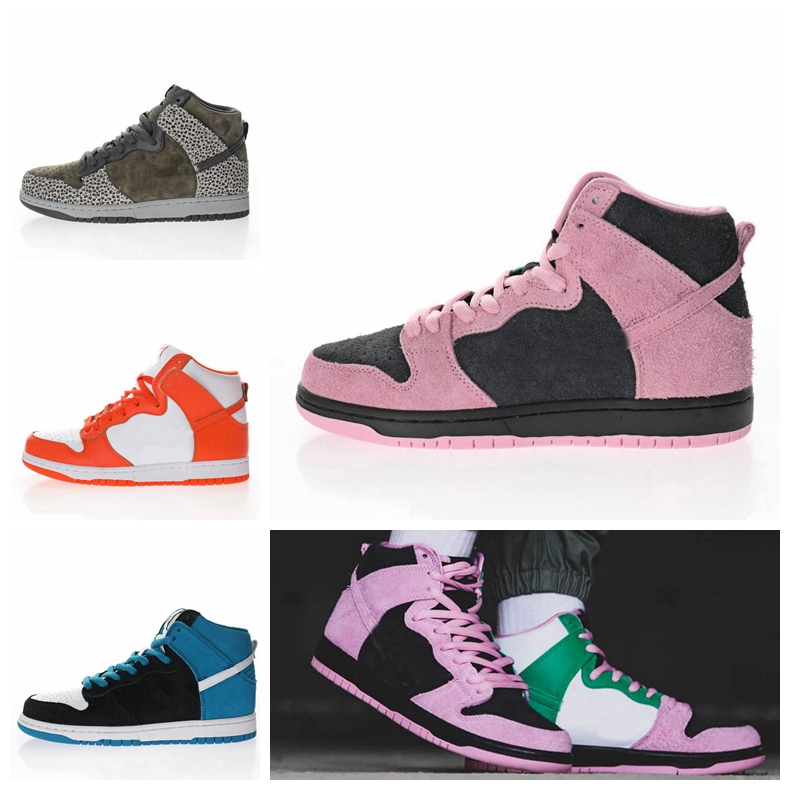 

2020 Michigan x SB Dunks High Black Yellow Mens Running Shoes White blue Beige Grey for Men Women Sneakers Size36-45