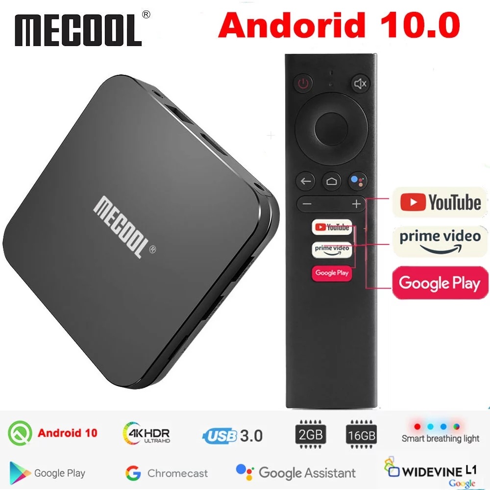 

MECOOL KM9 PRO Android 10.0 TV Box Amlogic S905X2 2G 16G 4K Google Certified Android 9 ATV Smart TV Box Voice Control
