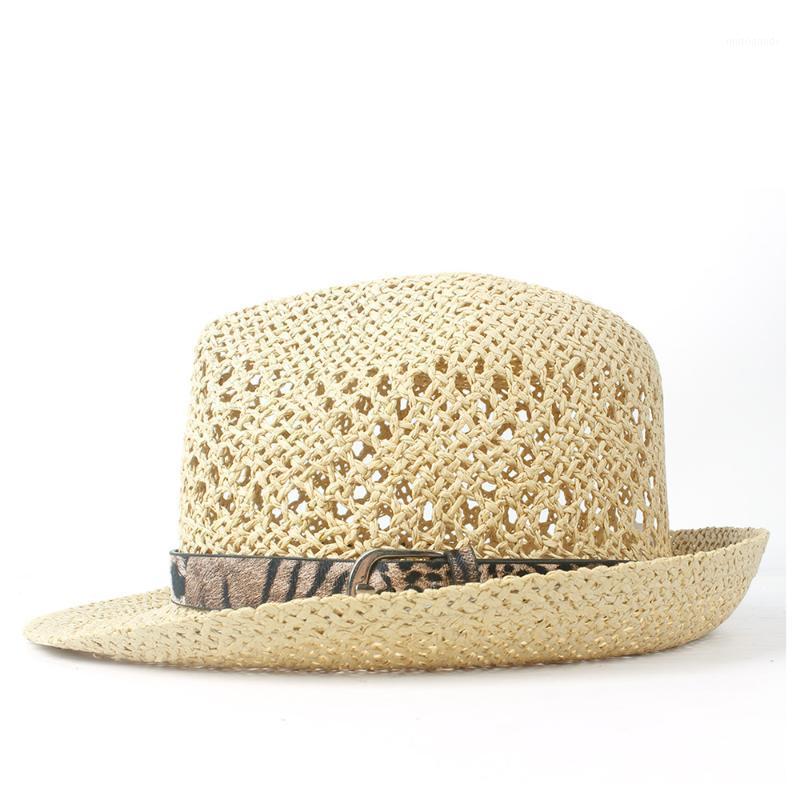 

Unisex Women Men Straw Beach Sun Hat Elegant Lady Fedora Travel Panama Sunbonnet Sunhat Size 56-58CM1, Cream