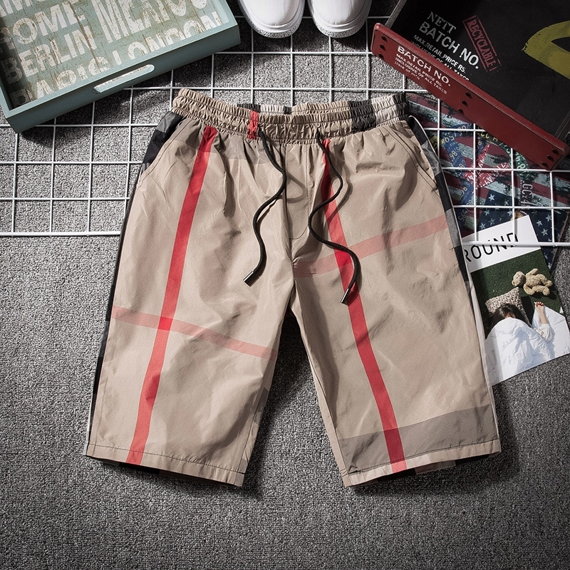 

YASUGUOJI New Summer Casual Checkered Shorts Men Streetwear Fashion Plaid Mens Shorts Elastic Waist Shorts Men Clothing T200325, White;black