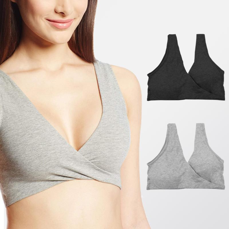 

Breastfeeding Bra Pregnancy Maternity Nursing Bra Front Poppers gorge allaitement Seamless Without Armature Crop Top Vest, Black