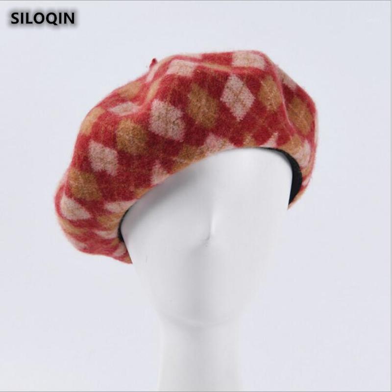 

SILOQIN Beret For Women Autumn Winter Fashion 100%Wool Berets Elegant Noble Lady Brand Hat Foldable Vintage Leisure Winter Hats1, Color 3