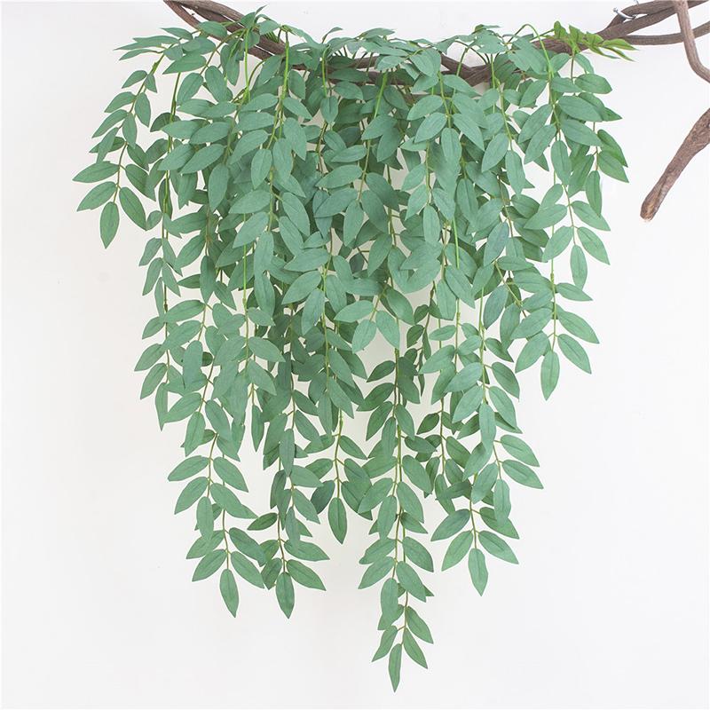 

Wall Hanging Artificial Willow Vine Leaves Fake Green Plant Home Rattan Ornament