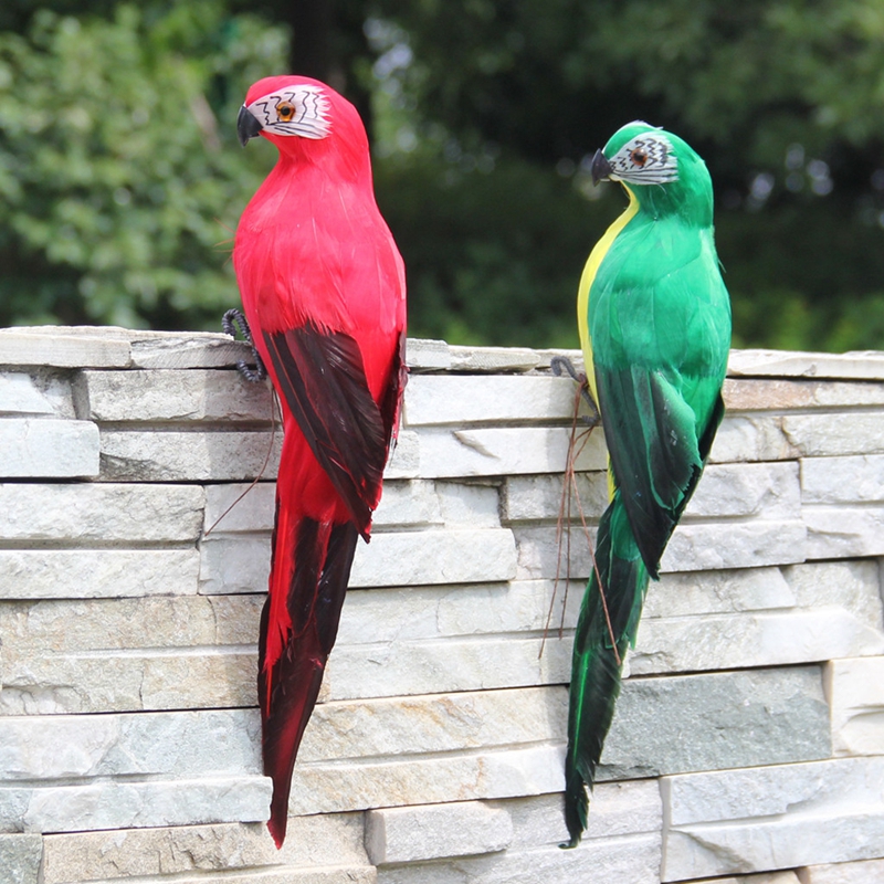 

New Handmade Simulation 25/35cm Parrot Creative Feather Lawn Figurine Ornament Animal Bird Garden Bird Prop Decoration