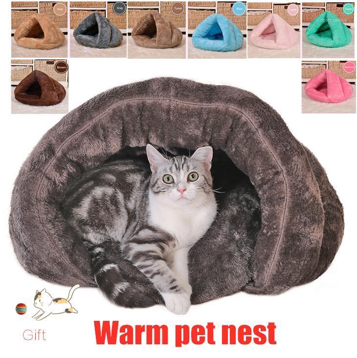 

2 Size Puppy Pet Cat Dog Soft Warm Nest Kennel Bed Cave House Sleeping Bag Mat Pad Tent S L 7 Colors Pets Winter Warm Cozy Beds1
