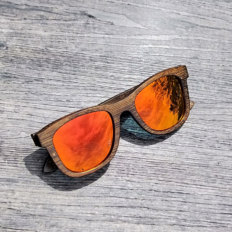 

New Handmade Bamboo and Wood Glasses, Bamboo Frame Brown Polarized Sunglasses, Retro Riding Sun Glasses
