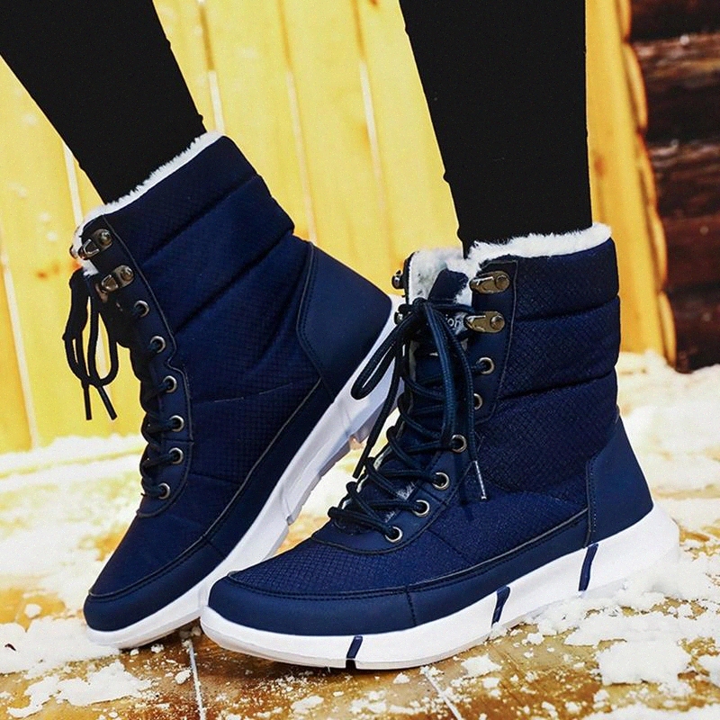 

Winter Waterproof Snow Women Boots With Fur Plush Warm Male Casual men Mid-Calf Boot Sneakers Unisex plus size 35-46 #e84s, Beige