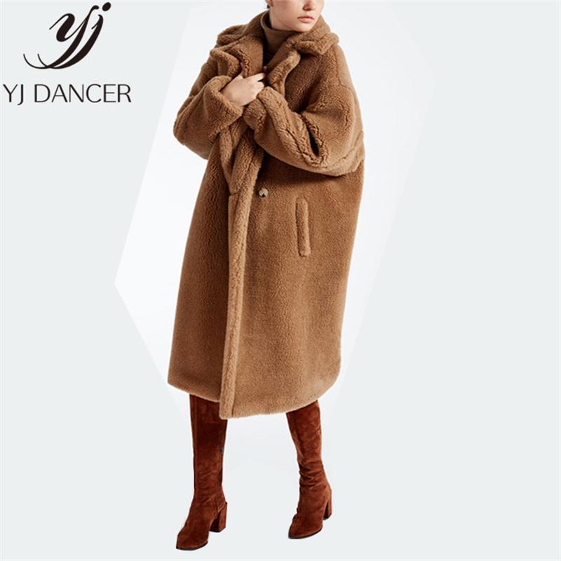 

2020 winter New warm Plus Size Fashion Women Casual Loose size coat thick Imitation fur Plush coat Female Fake fur Ljj0206, Red