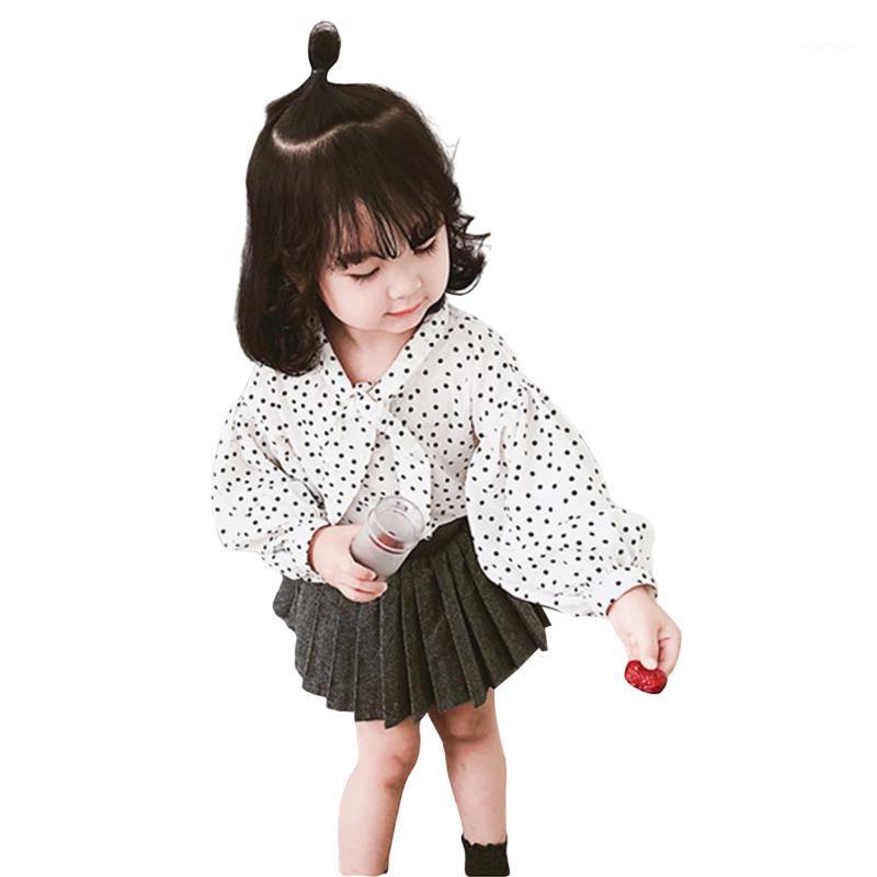 

Fashion Toddler Girls Kids Polka Dots Long Sleeve Blouse Bow Knot Tie Little Ladies Style Shirt Tops1, Red