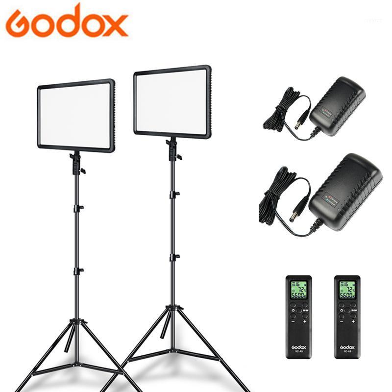 

2pcs Godox LEDP 260C LED Video Light Panel Lamp Ultra-thin 30W 3300-5600k with 2pcs 2m Light Stand for Video Studio Lights1