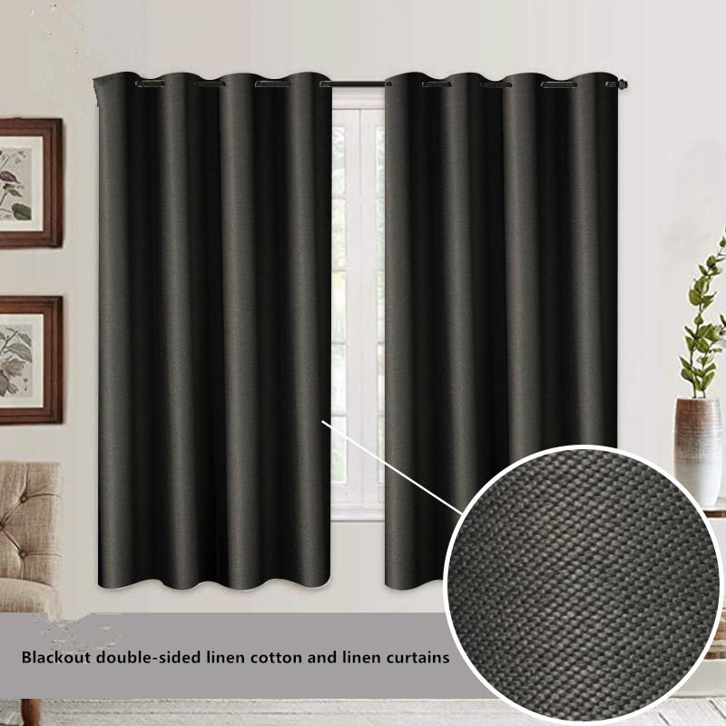 

Exquisite house good-Modern blackout curtains, used in living room and bedroom curtains, fabrics, the trend of finished curtains, Black