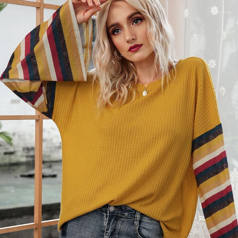 

Oversize Women Sweatshirts 2020 Spring Autumn Womens Stripe Print Long Sleeve Blouses Clothes Casual Streetwear Tops #Z1, Black