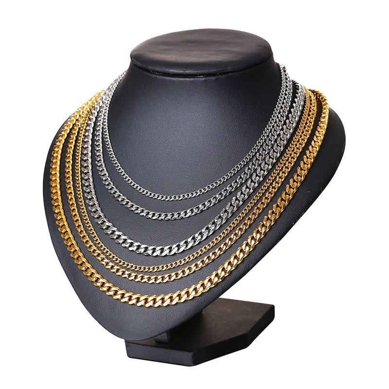 

Stainless Steel Men's Necklace Curb Link Chain 24 inches Gold and Silver Color