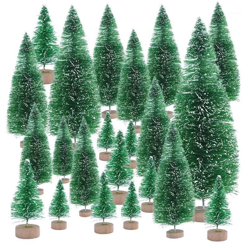 

6.5cm to 16cm Small Decorated Christmas Tree Fake Pine Tree Mini Artificial Christmas Santa Snow Home Decoration1