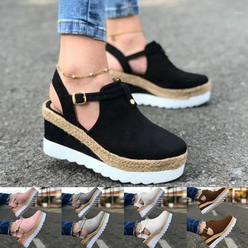 

High Heel Shoes Woman Sandals Vintage Flat Platform Ladies Shoes Women Fashion Comfortable Sandals Female Chaussures Summer 20201, Brown