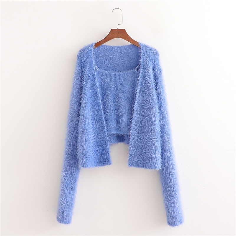 

2021 New Solid Blue Shirts Fashion Ladies Soft Streetwear Loose Mesh Elegant Female Tops Chic Two Pieces Together 5D8R