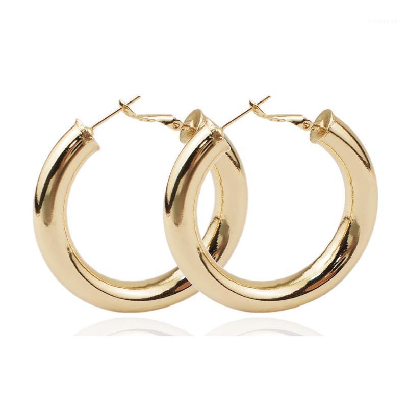 

MANILAI 40mm Diameter Wide Copper Hoop Earrings For Women Punk Statement Earrings Brincos Wholesale Gift Jewelry1